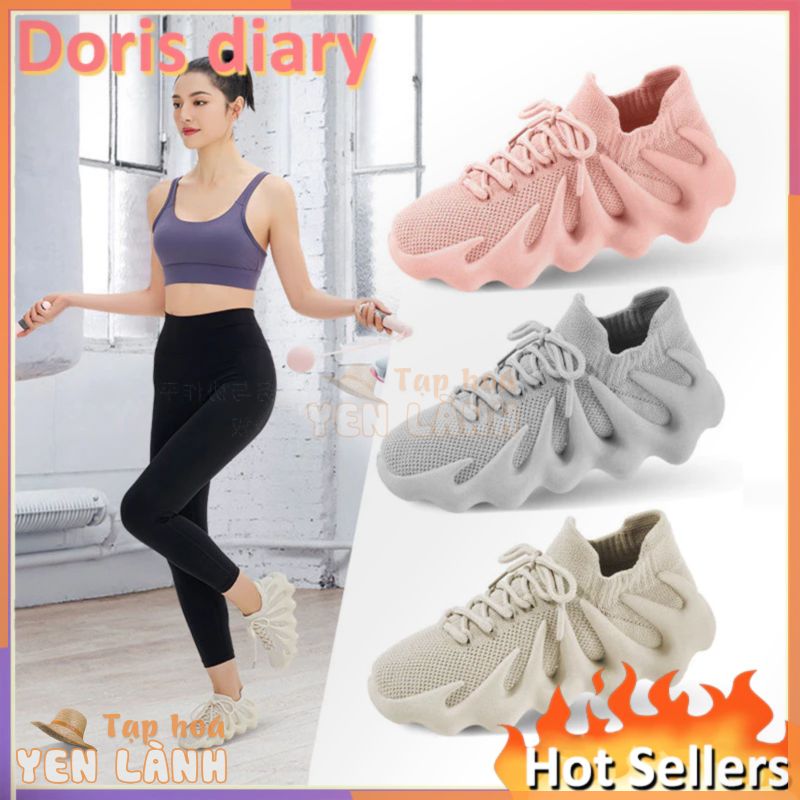 【Doris diary】Giày Thể Thao Cột Dây Thoáng Khí Thoải Mái Phong Cách Bạch Tuộc Thời Trang Cho Nữ