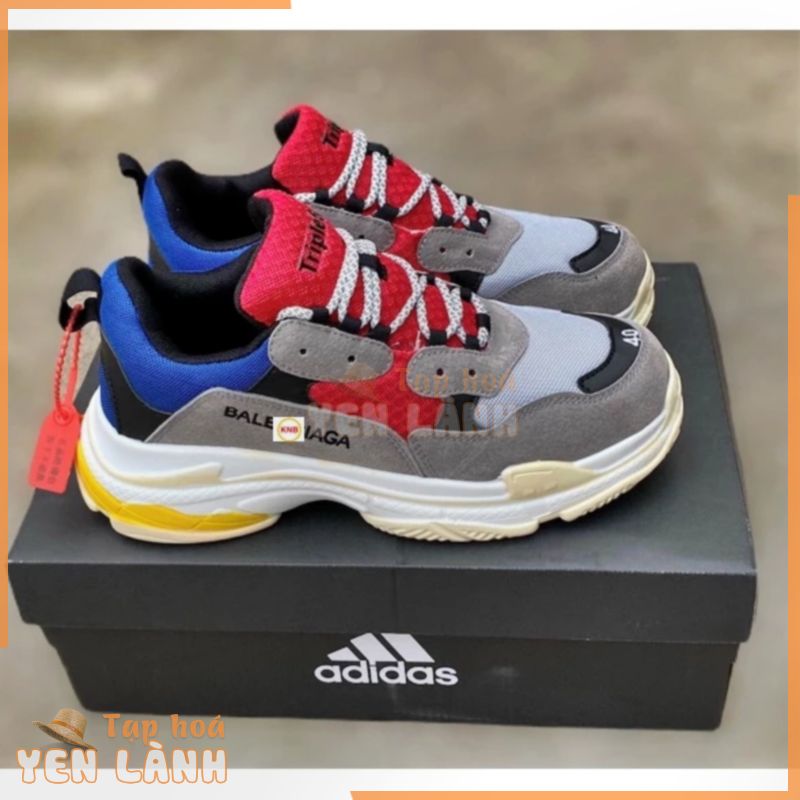 [FREESHIP+BOX+SALE] GIÀY BALEN Triple S thể thao nam nữ sneaker cao cấp đỏ xám chữ thêu, size 36-43….