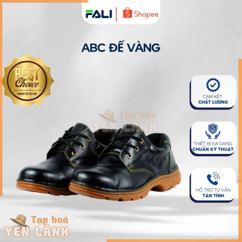 Giày bảo hộ cổ thấp ABC đế vàng, đế đen, giày bảo hộ mũi thép, đế thép cao cấp Việt Nam, giày bảo hộ lao động kỹ sư, côn