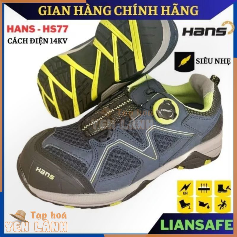 Giày bảo hộ lao động nam cao cấp Hàn Quốc Hans HS77 cách điện – siêu nhẹ – Giày chống đinh nam – thời trang thể thao