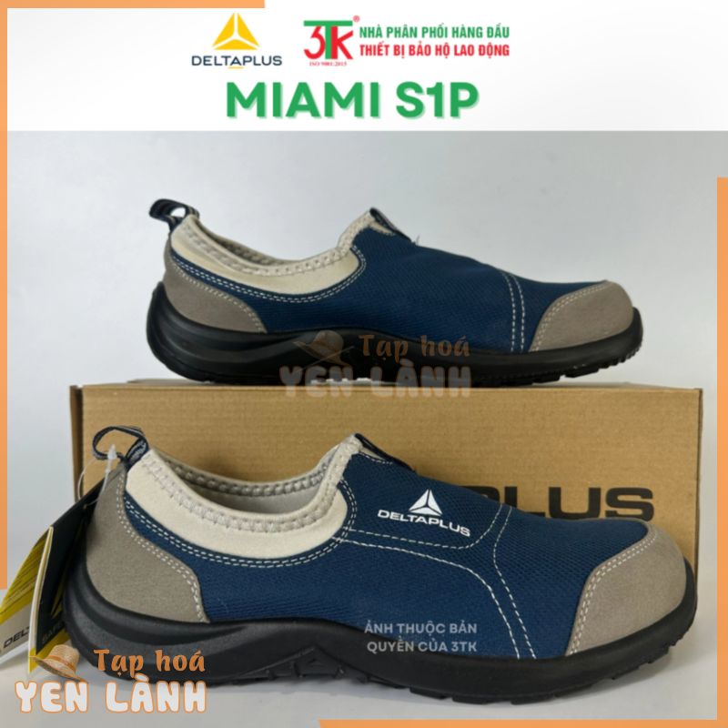 Giày Bảo Hộ Deltaplus MIAMI S1P Trọng lượng nhẹ, Chống trơn trượt, Chống va đập, Chống đinh