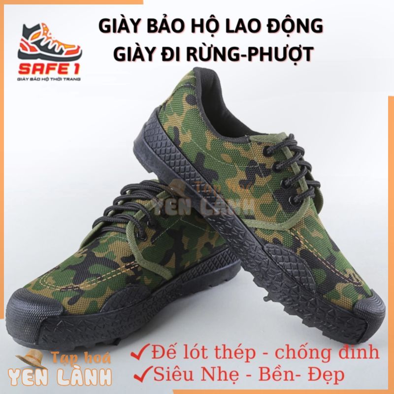 Giày bảo hộ lao động phong cách quân đội. Giày lao động – đi đồi, rừng – đi phượt (chống đinh, chống trơn trượt)