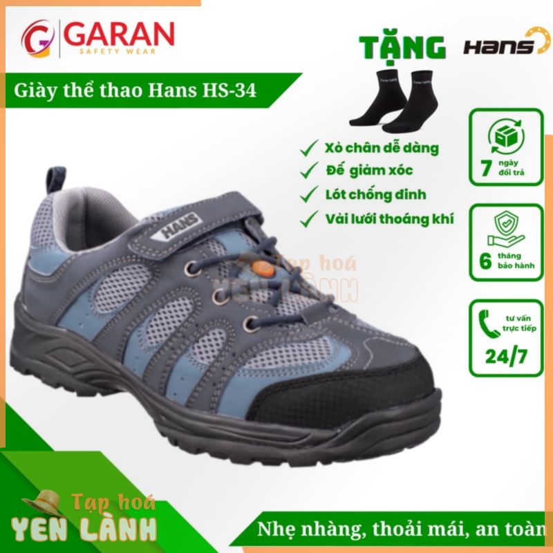 Giày bảo hộ siêu nhẹ Hans HS-34 Picaso nhập khẩu từ Hàn Quốc chỉ nhẹ có 440gr / 1 chiếc