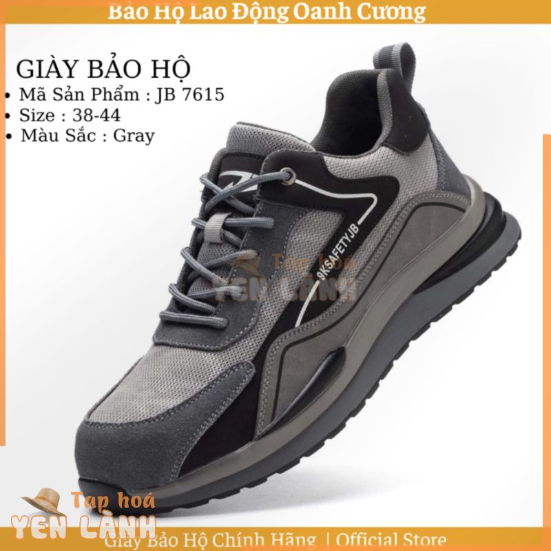 Giày bảo hộ JB 7615 mũi chống va đập, đế chống đâm xuyên chất liệu da lộn màu gray