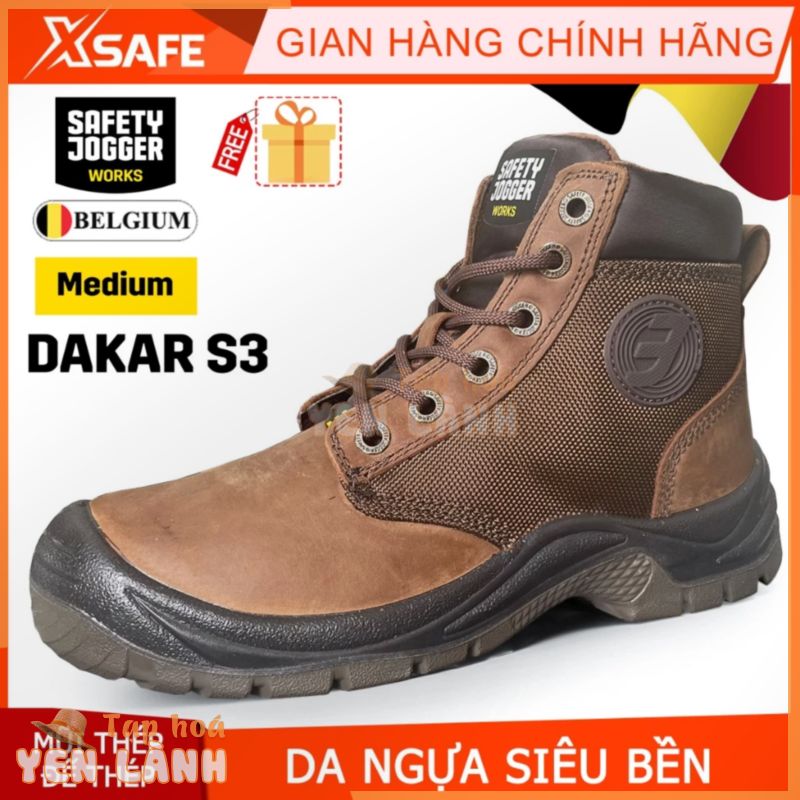 Giày bảo hộ lao động nam Jogger Dakar S3 da ngựa siêu bền, chống đinh, chống trơn trượt Giày công trình, nhà máy, cổ cao