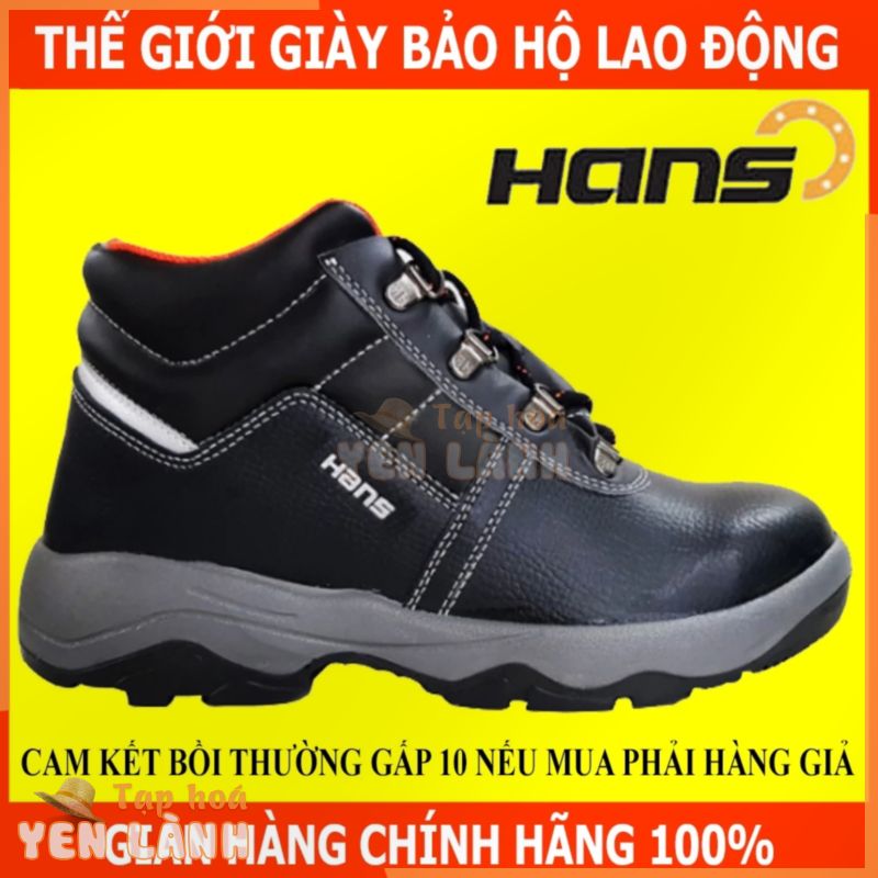 [HÀNG CHÍNH HÃNG]Giày bảo hộ lao động Hans HS55 Siêu Nhẹ, Chất Da Bò Tốt, Chống Thấm Nước, Đế PU Chống Hóa Chất