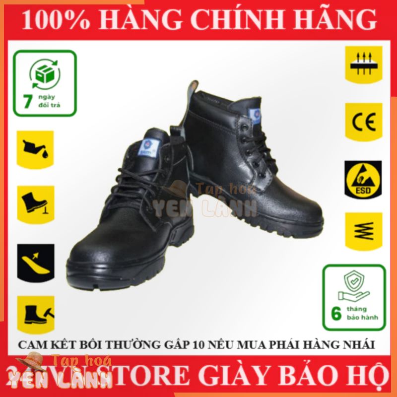 Giày bảo hộ lao động Sami 15CC ⚡ FREESHIP ⚡Chống Thấm Nước, Đế Thép Chống Đâm Xuyên, Chống Dầu