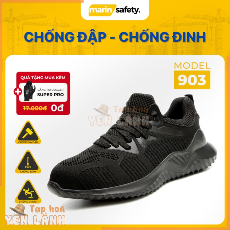 Giày bảo hộ lao động siêu nhẹ AGOTA A903 dáng thể thao, có mũi thép chống va đập, đế lót Kevlar chống đâm xuyên