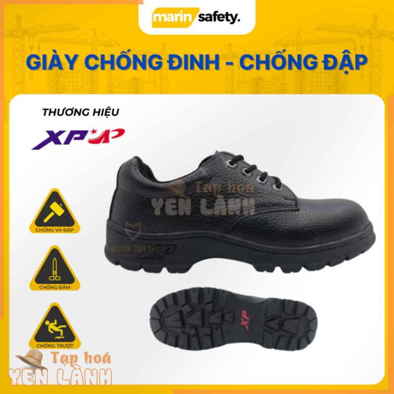 Giày bảo hộ lao động thương hiệu XP đế đỏ, có mũi sắt và đế chống đinh (Mã: 368)