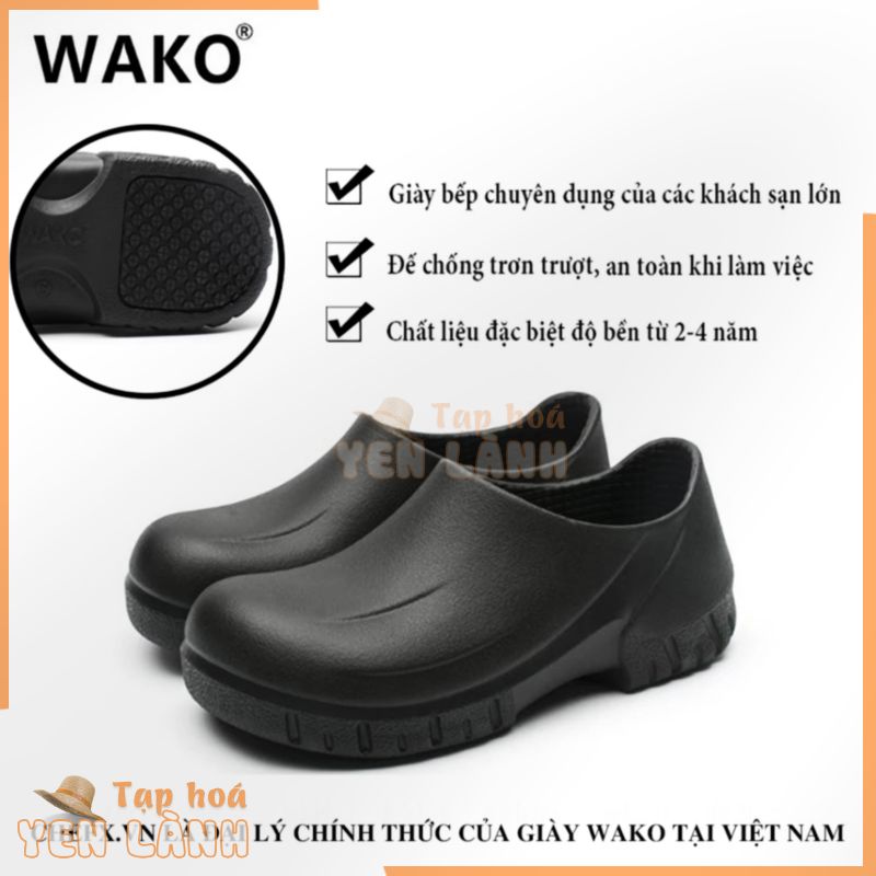 GIÀY ĐẦU BẾP WAKO [Có hàng sẵn] GIÀY BẾP HÀNG CHÍNH HÃNG WAKO – GIÀY CAO SU ĐÚC ĐẾ CHỐNG TRƠN TRƯỢT