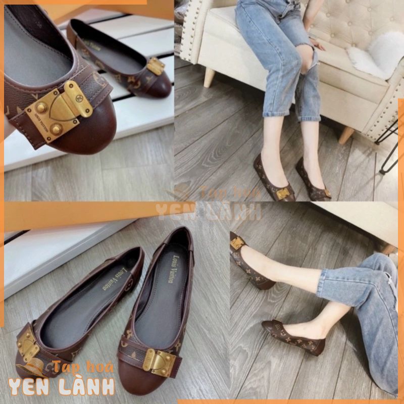 Giày bệt hoa nâu LV fullbox đẹp đủ size 35-38 nha