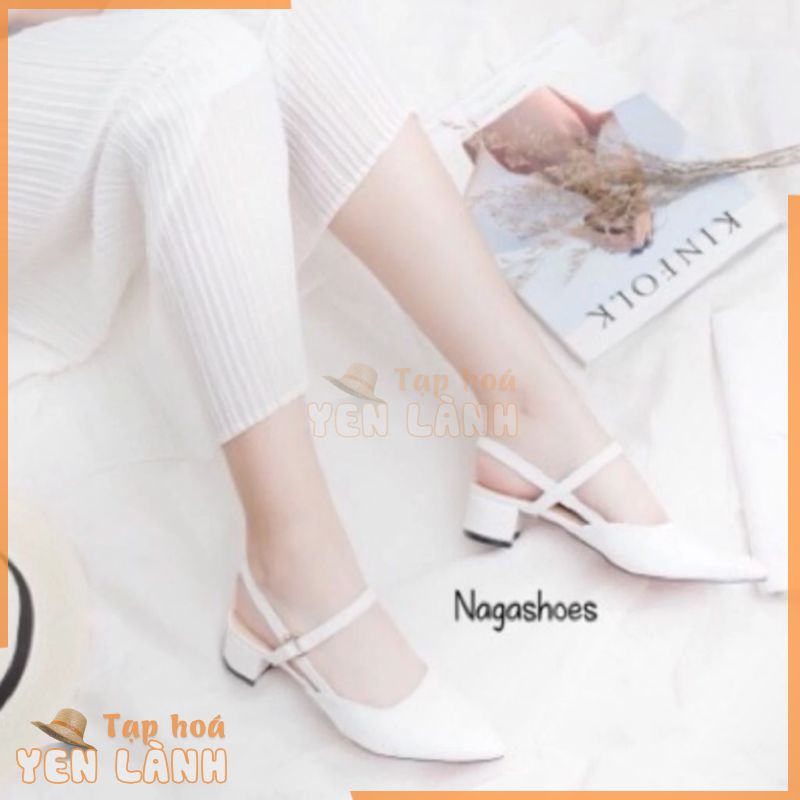 Free Ship – Hàng Loại 1 – Giày Sandal Bít Mũi Hở Gót Nữ Có Quai Hậu Chất Da Mềm Đế Cao 3Cm – Giày Bít Mũi Nữ Có Quai Hậu