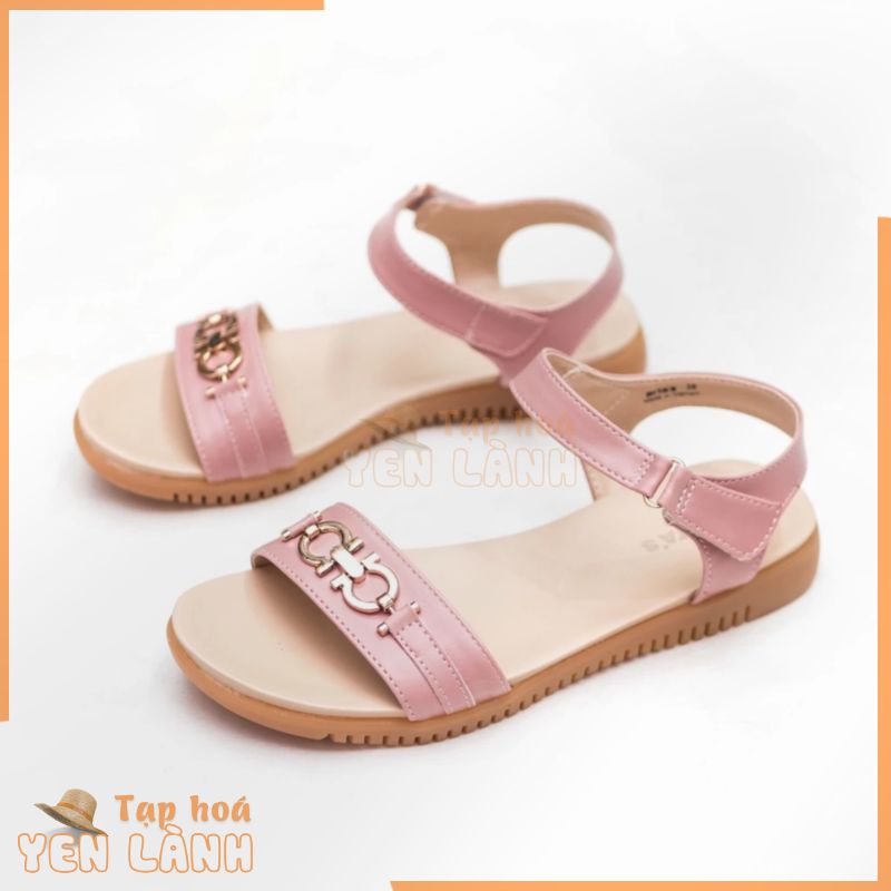 GIÀY SANDAL QUAI HẬU ĐẾ BẰNG QUAI NGANG NỮ BITA’S SYN.257 (ĐEN + HỒNG) – BITAS