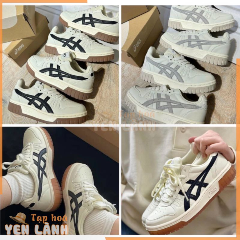 Giày Asics Court Mz, Giày Thể Thao Sneaker ASic Basic White Cream And Black Full màu-Full box