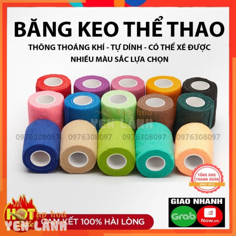 Băng keo thể thao quấn cổ chân giày đá bóng, băng bảo vệ cổ chân tự dính cuốn bó gối dán cơ thể thao cổ tay ngón tay