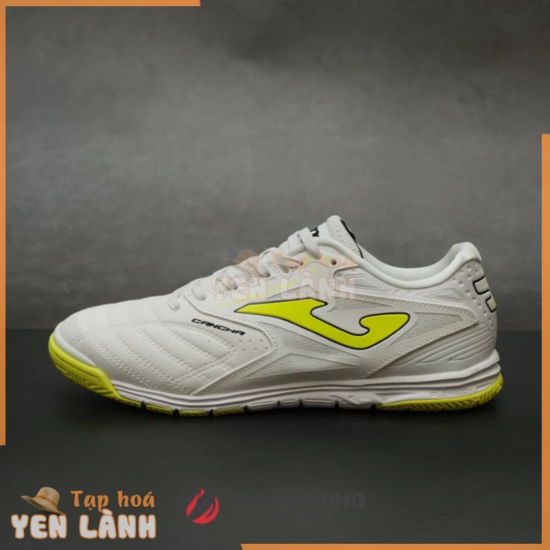 GIÀY ĐÁ BÓNG CHÍNH HÃNG JOMA CANCHA 2322 – TRẮNG/VÀNG NEON