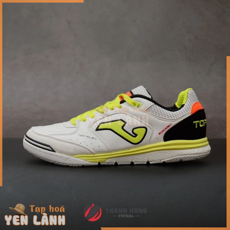 GIÀY ĐÁ BÓNG CHÍNH HÃNG JOMA TOP FLEX REBOUND 2102 – TRẮNG/XANH NEON