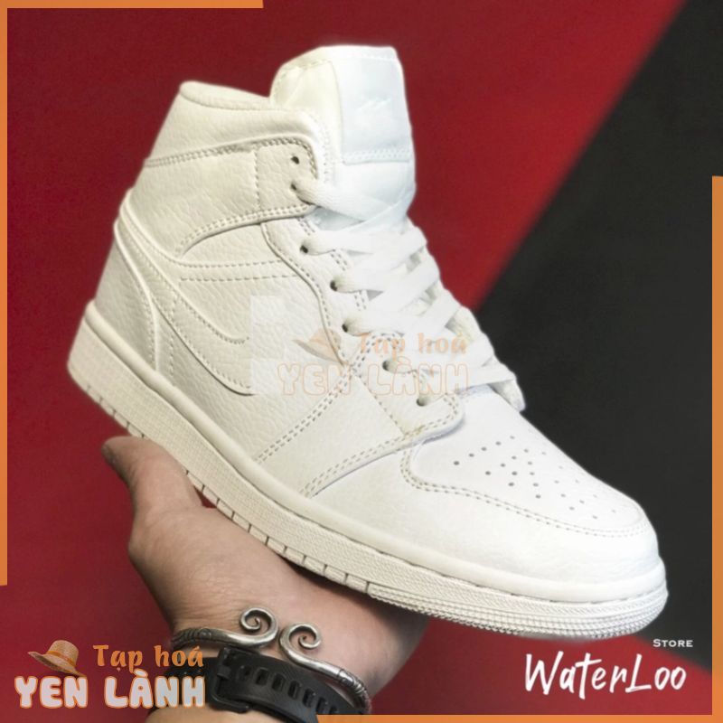 nt Giày Thể Thao Sneaker Nam Nữ Air Jordan 1 Full Trắng Cổ Cao,Giày Bóng Rổ Trắng Trắng Cổ Cao