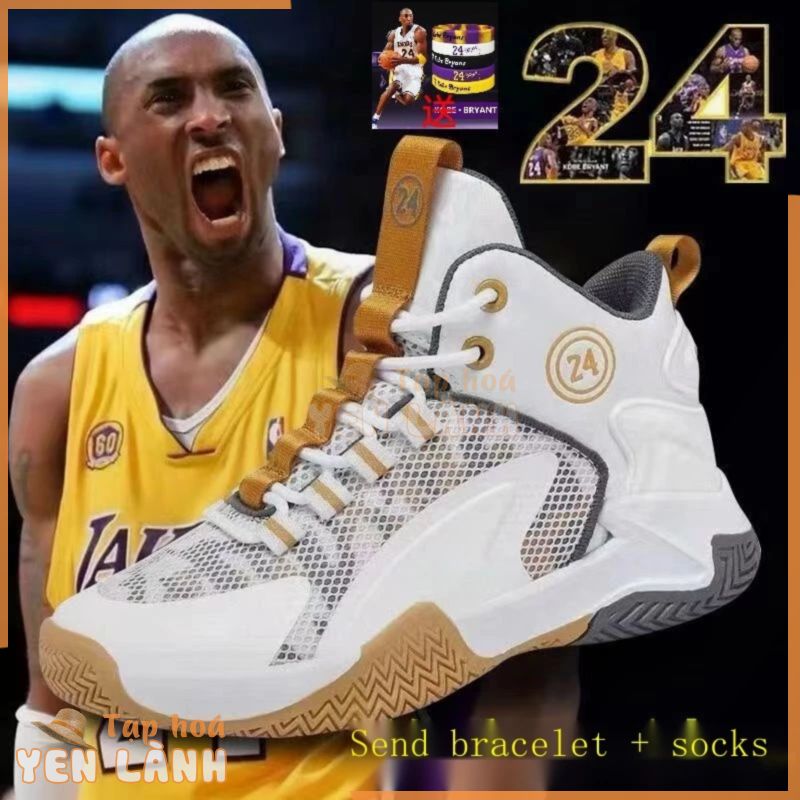 Giày Thể Thao Bóng Rổ Kobe Bryant Số 24 Chính Hãng Thoáng Khí Chống Trượt / Mài Mòn Cá Tính Cho Nam Và Nữ