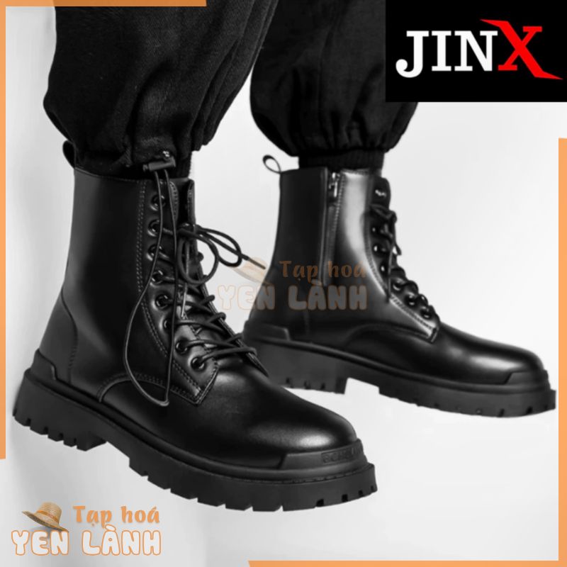 Giày bốt nam The Jinx cổ cao khóa zip tăng chiều cao 7 cm phiên bản Martin boots zip 2024