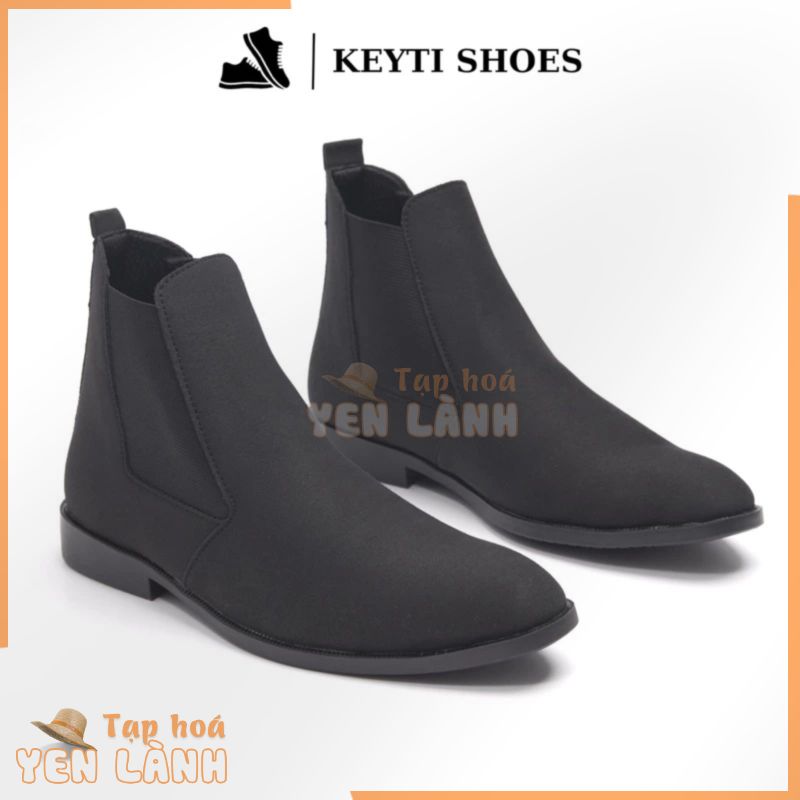 Giày Chelsea boots nam da lộn, cổ chun, đế khâu chắc chắn