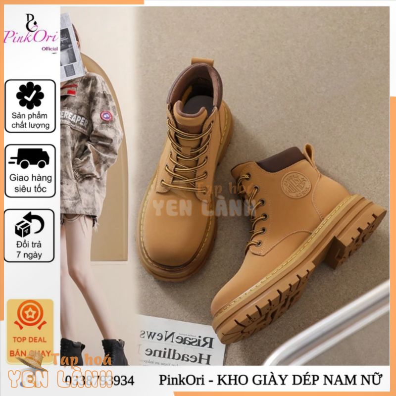 Giày Boots Cao Cổ Nữ, Bốt CANVAS phong cách hiện đại, mẫu mới 2022 – Giày đi phượt, leo núi – PinkOri