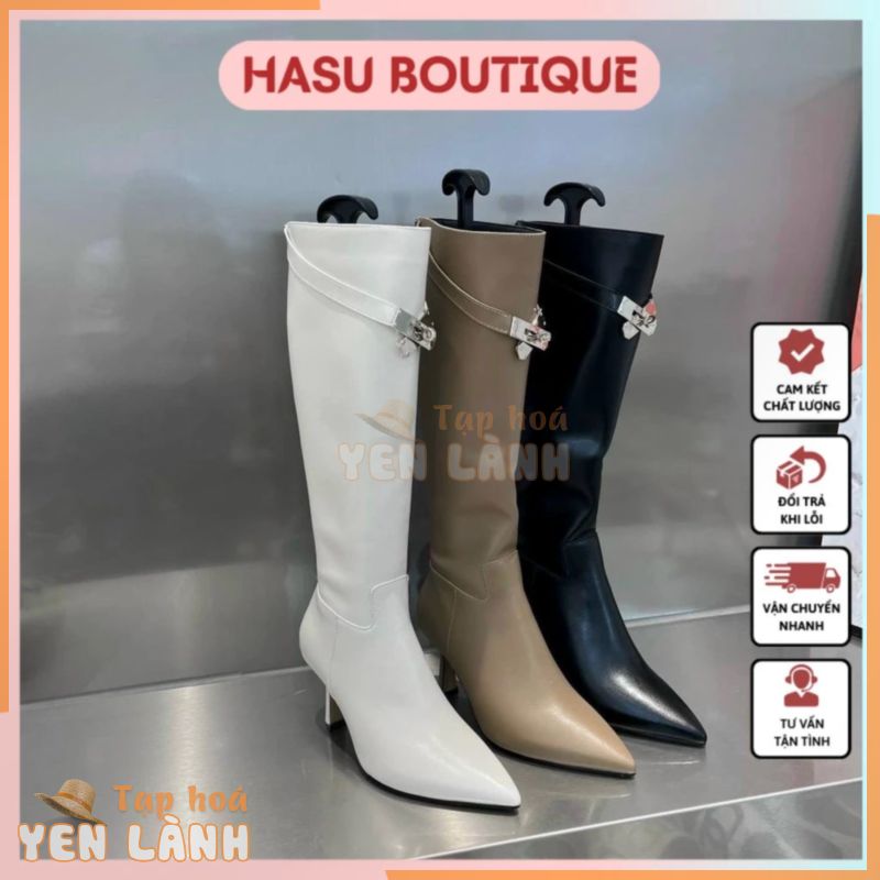 Boot Lửng Mũi Nhọn Cài Khuy Hm Hàng – Giày Boots Nữ Thời Trang Chất Đẹp [ Fullbox+ Túi Giấy ]