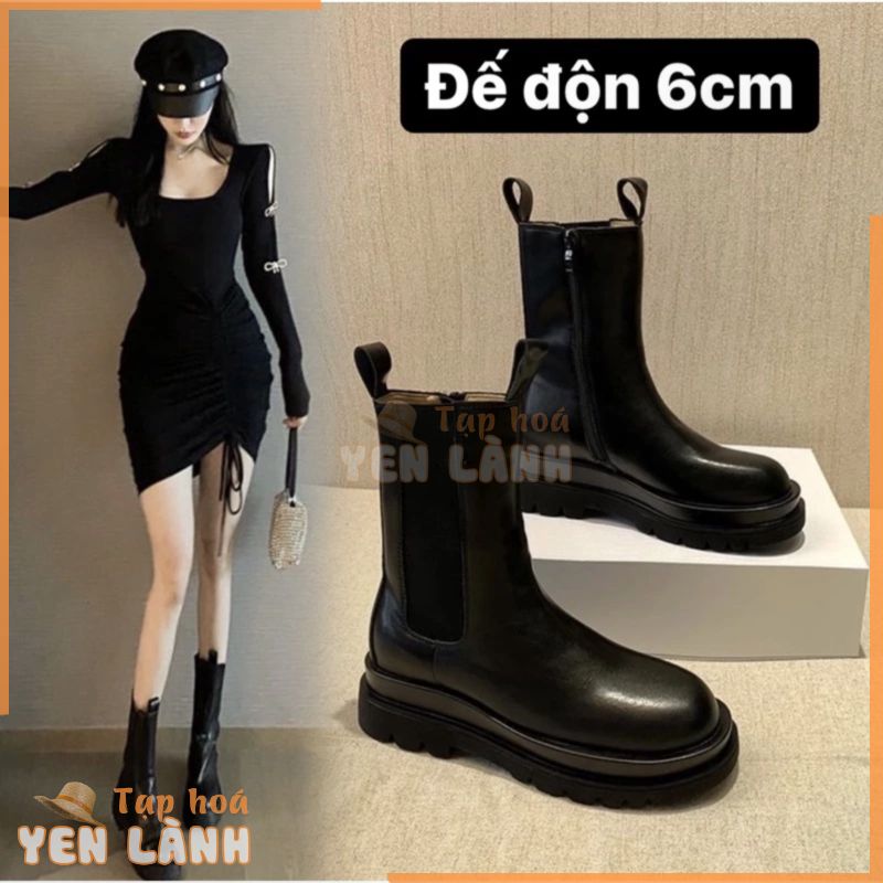 Giày Boot đế độn 6cm không lộ gót