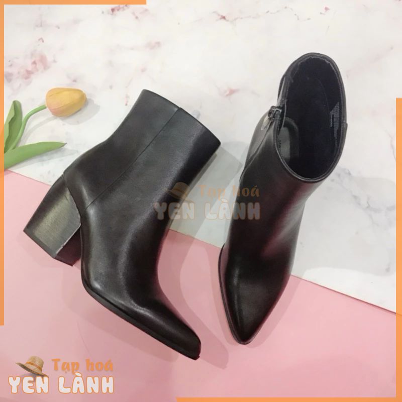 Giày boot nữ da thật xuất Mỹ chính hãng Nordstrom da thật mềm êm chân -bốt nữ cổ cao mũi nhọn da thật gót 8cm(ảnh thật)