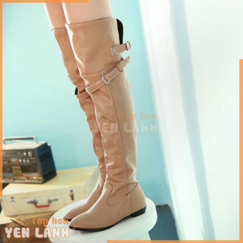 Giày Boot Martin Cổ Cao Qua Đầu Gối Phong Cách Hàn Quốc Thời Trang Thu Đông Mới Dành Cho Nữ Size 34-48 2023