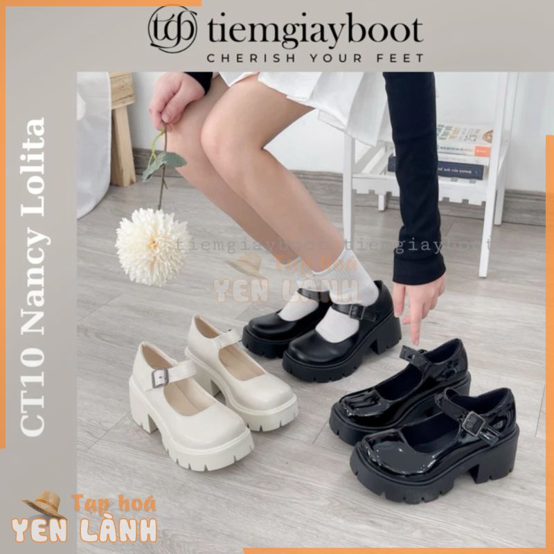 Giày Cổ Thấp Lolita Đế Cao Mã CT10 Quai Dán Full Box, Giày nữ lolita siêu dễ thương – Tiệm Giày Boot