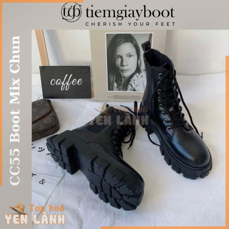 [ Còn Size 35] Giày Boot Nữ Chiến Binh Đế Đinh CC55, Giày Bốt Nữ Đế Đinh Mix Vải Full Box – Tiệm Giày Boot