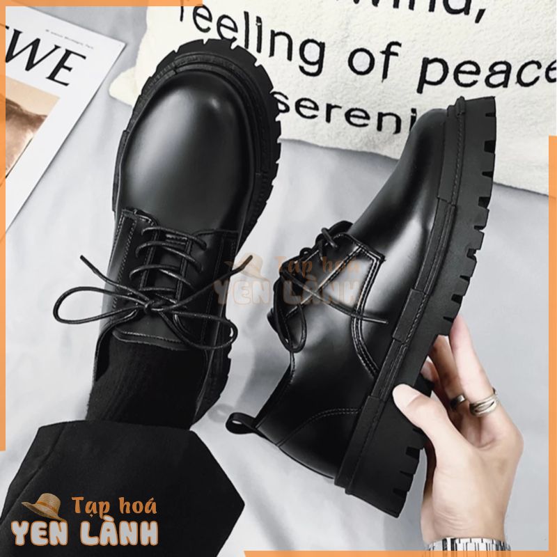 BTS Giày oxford da nam cổ thấp dr martens tăng chiều cao phong cách Hàn Quốc new 2024