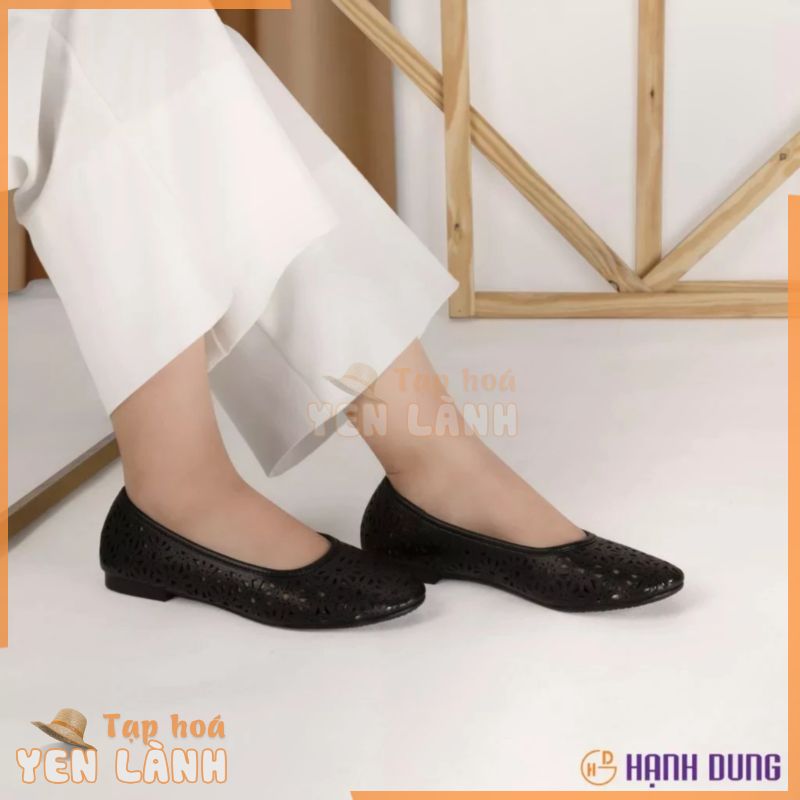 [HCM] Giày Búp Bê Hạnh Dung HD29119AY ( Màu Đen – Kem – Xám )