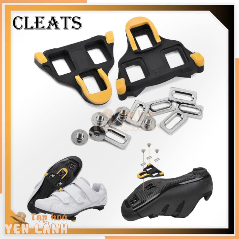 Bộ Cleat Can Giày Pedal Xe Đạp Road | Miếng Chêm Đế Giày Bàn Đạp Xe Đạp Thể Thao Tự Khóa Chống Trượt