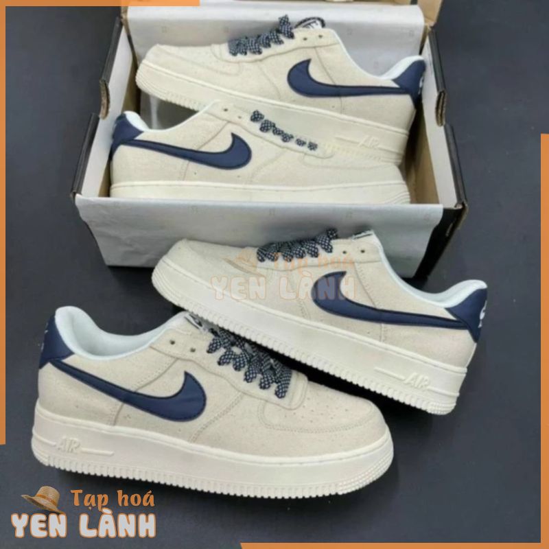 Giày thể thao sneaker AF1 CANVAS NAVY, Giày Air Force 1 Vải Canvas Sữa Non vệt xanh Navy Bản Cao Cấp 2023