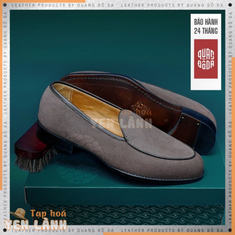 [ BH 2 Năm ] Giày lười size nhỏ chính hãng, giày da lộn cao cấp unisex belgian loafer, giày da thật cổ điển LF_03A