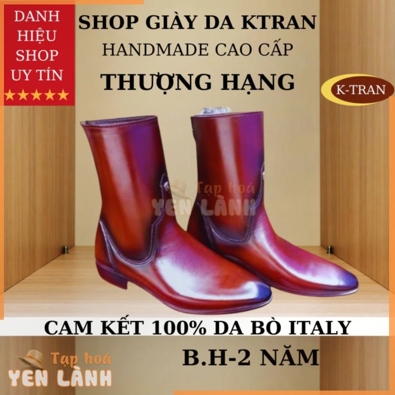 Bốt nam,giày cao cổ khóa kéo mã K125,chất liệu da bò nhập khẩu cao cấp với 2 màu đen và nâu,phong cách miền tây nước mỹ.