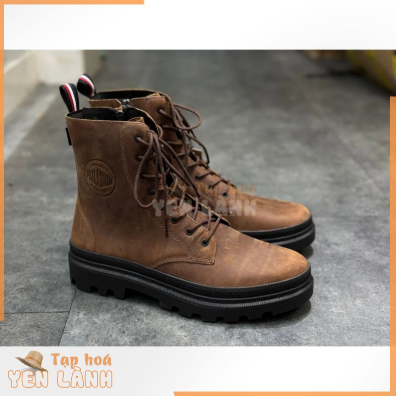 [ Chính hãng ] Giày Palladium boots cổ cao màu đỏ thẩm nam da xịn xò