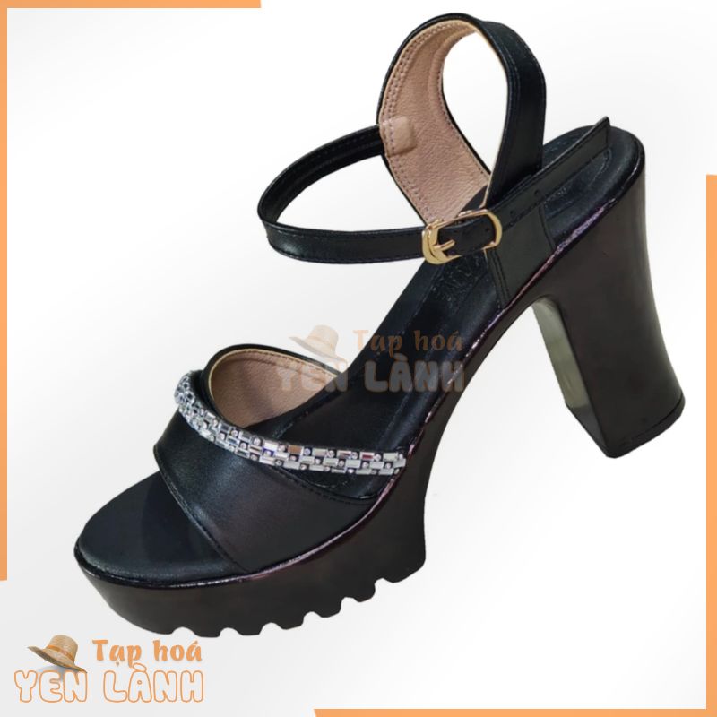 Giày Sandal Nữ Cao Gót Da Bò Thật HÀ NAM Thời Trang Cao Cấp 10 cm DNU2165