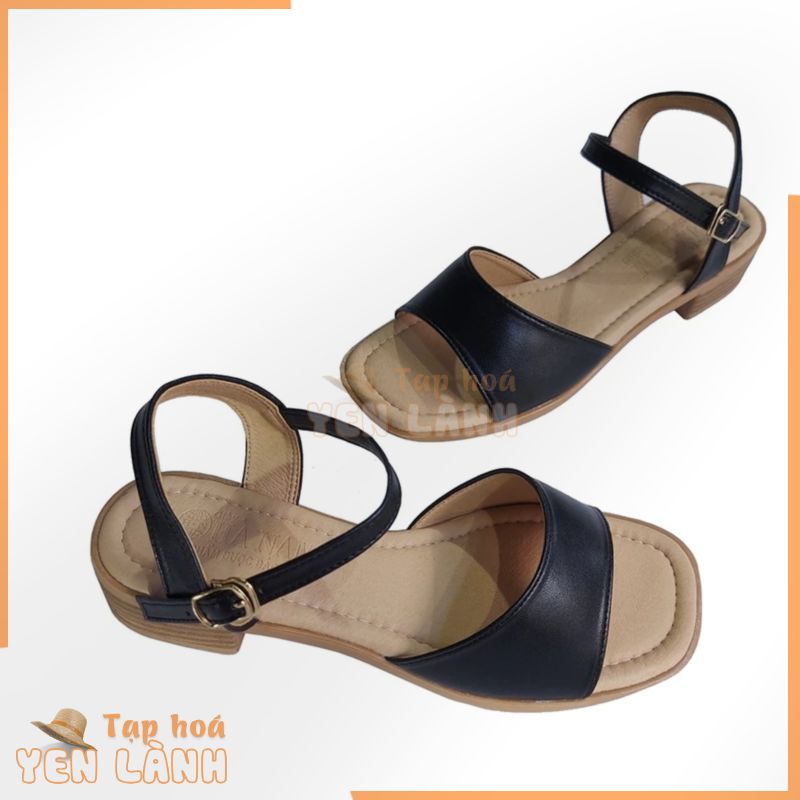 Giày Sandal nữ cao gót 3cm TiTi ĐÔ da bò thật thời trang cao cấp DNU2177