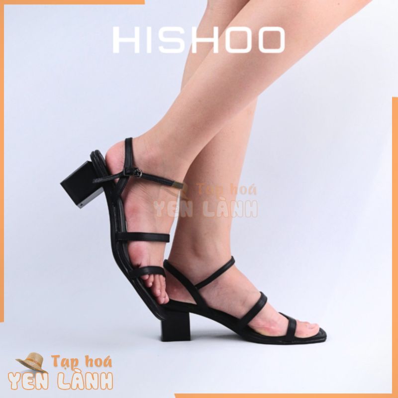 Giày Cao Gót Sandal Đi Học Mặc Áo Dài Váy Quai Mảnh Cao 5cm 5p Hishoo Gót Vuông Quai Mảnh Cao Cấp VNXK Ulzzang S061