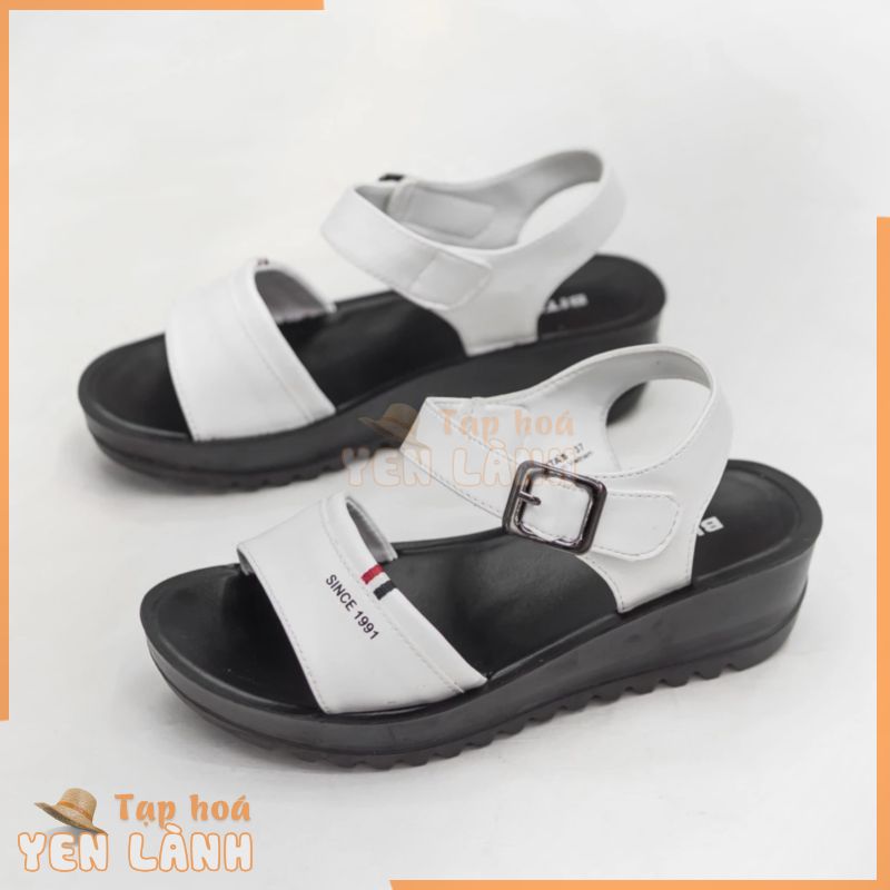 [SIÊU SALE] [FORM NHỎ TĂNG 1 SIZE] GIÀY SANDAL QUAI HẬU GÓT CAO NỮ BITA’S ĐẾ XUỒNG SAN.03 (ĐEN + TRẮNG) – BITAS