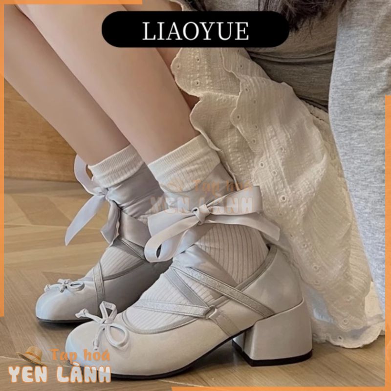 LIAOYUE  Giày cao gót Sandal giày bệt nữ Mary Jane  đế thấp giày búp bê MŨI VUÔNG da mềm Thoải Mái Xinh Xắn B95G02J 39Z230930