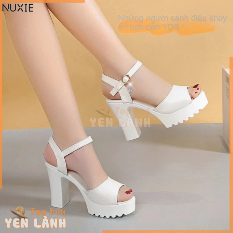 Giày sandal cao gót đế xuồng thời trang Hàn Quốc cho nữ