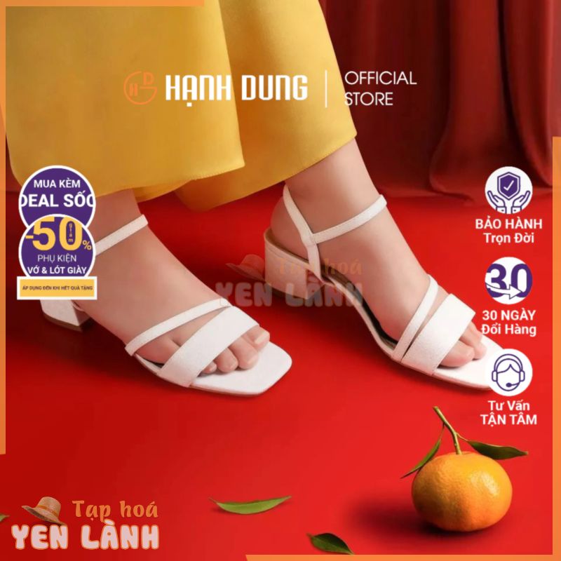 [HCM] Giày Sandal Cao Gót Hạnh Dung HD2147AK ( Màu Hồng – Kem – Đen – Trắng )