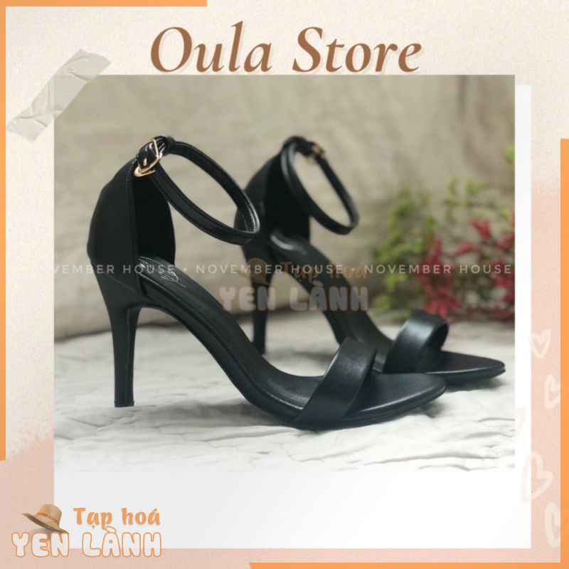 [ẢNH THẬT] Giày sandal cao gót nữ kiểu dáng quai ngang đơn giản có lót hậu không đau chân, SD2, Oula Store