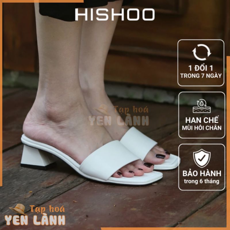 Giày Cao Gót Sandal Đi Học Mặc Áo Dài Váy Quai Mảnh Gót Đế Vuông Nữ dáng guốc cao 5 phân quai ngang Hishoo VNXK S039