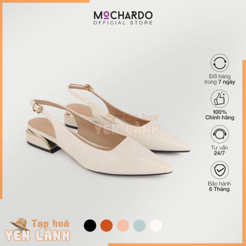 Giày Cao Gót Nữ MOCHARDO GK*5 Mũi Nhọn Đế Vuông Dáng Slingback Phối Quai Hậu 2cm –   Hàng chính hãng