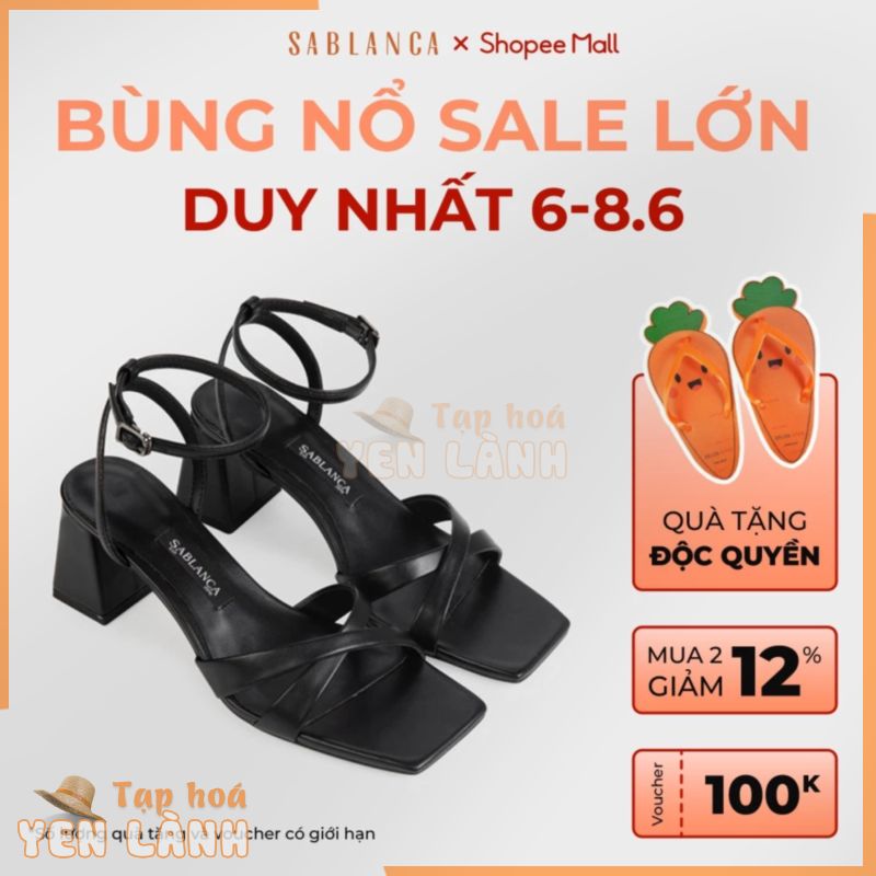 Giày cao gót 5cm gót trụ quai chéo đơn giản công sở Gracelyn Sandals SABLANCA SN0180